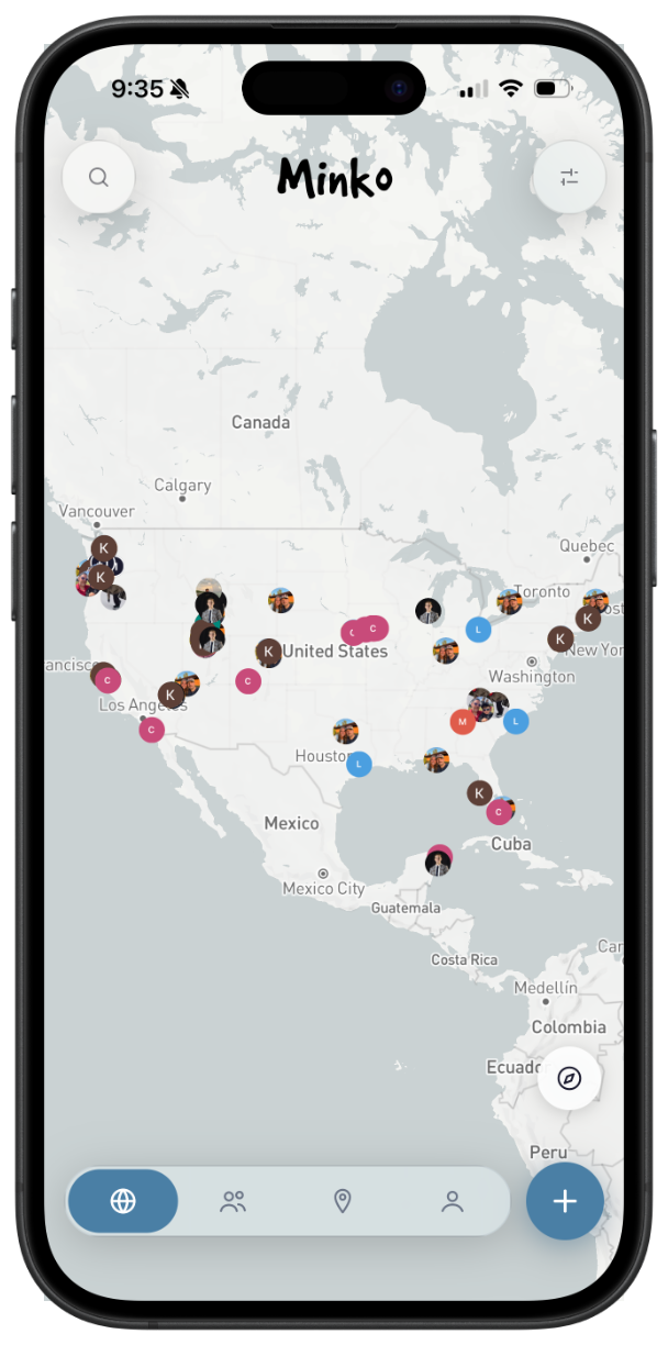 Minko app globe screenshot